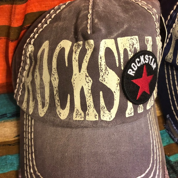 🦧 Rockstar Distressed Colored Baseball Cap Hat - Picture 2 of 6